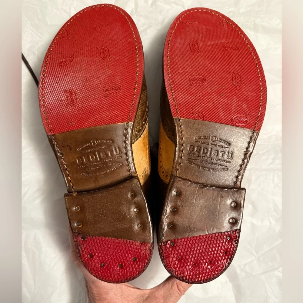 BED|STU Two-Tone Brown and Tan Oxfords - Picture 5 of 7